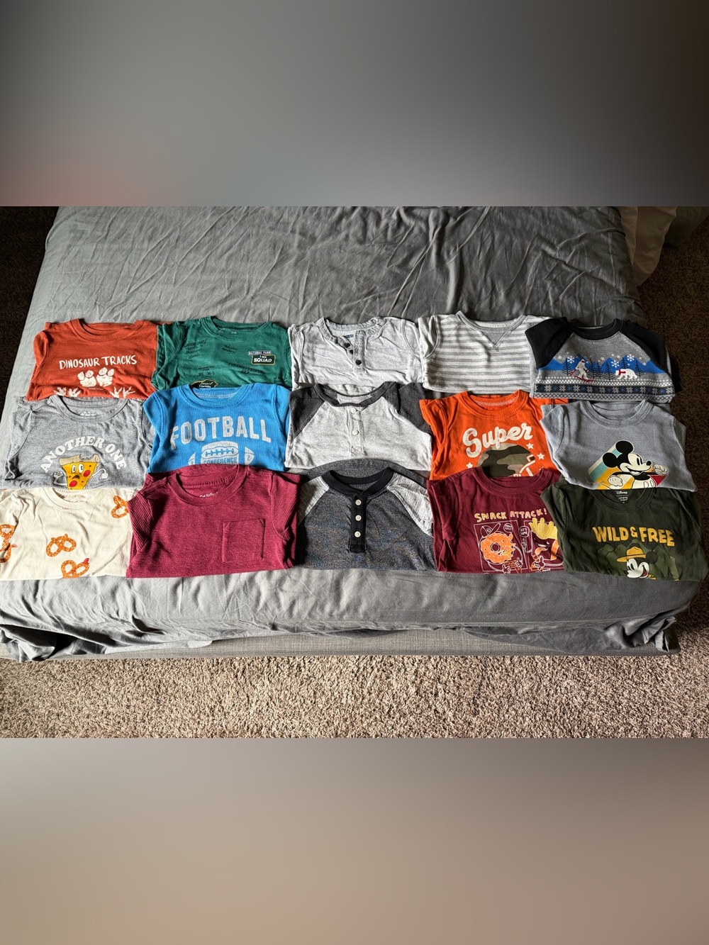 Kids Long Sleeve & Short Sleeve Shirt Mix - Gray, Blue, Orange, Green, Maroon